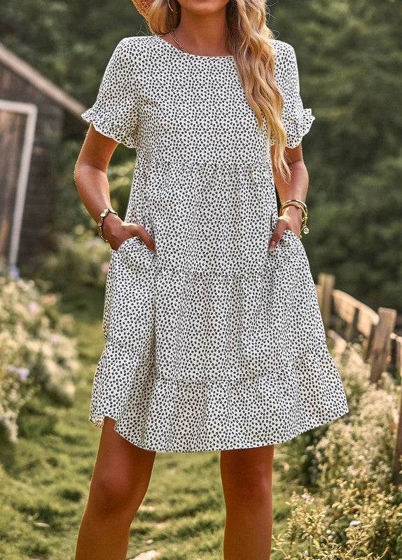 Tiered dotted dress