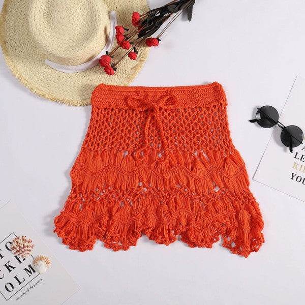 Crochet cover up skirt