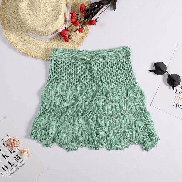 Crochet cover up skirt