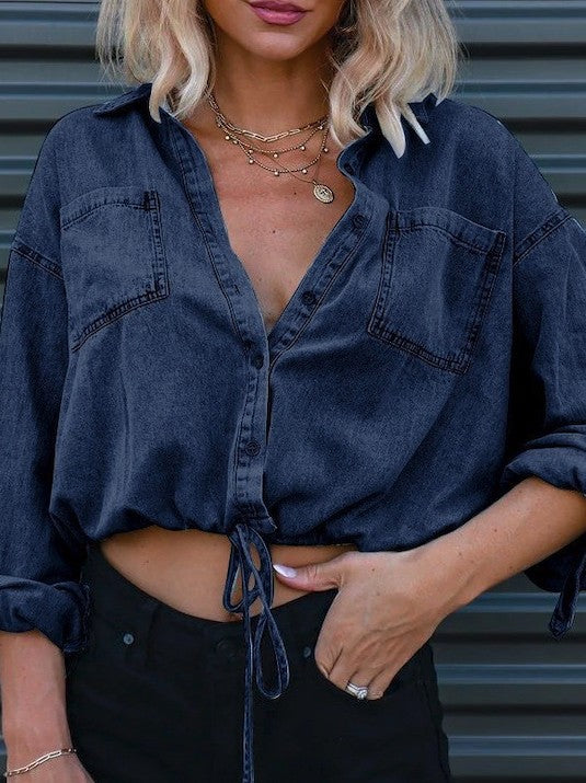Denim cropped top