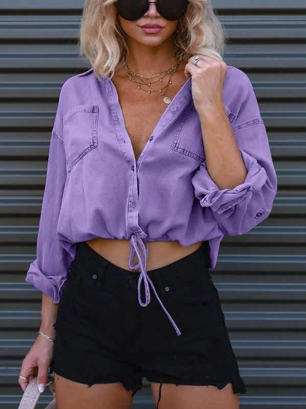 Denim cropped top