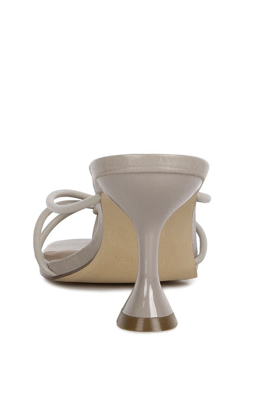 Georgia Knotted Strap Mid Heel Sandals