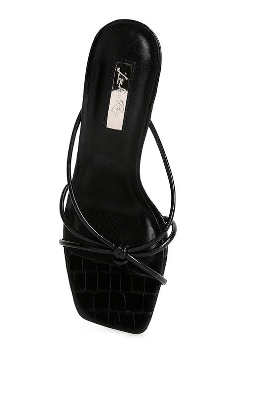 Georgia Knotted Strap Mid Heel Sandals