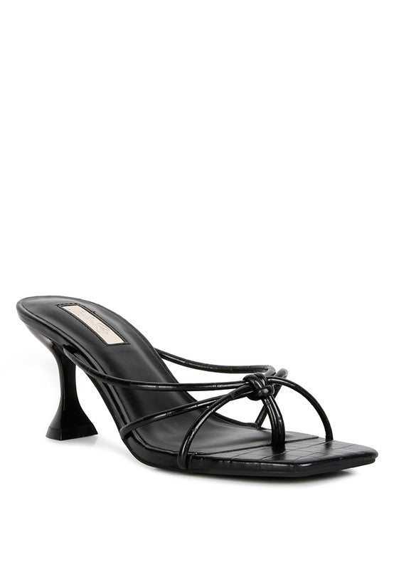 Georgia Knotted Strap Mid Heel Sandals