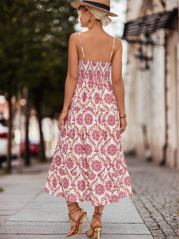 Women Printed Off Shoulder Long Dress