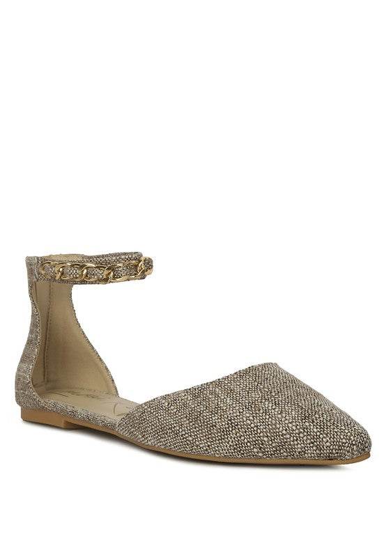 Buqisi Chain Embellished Flat Sandals