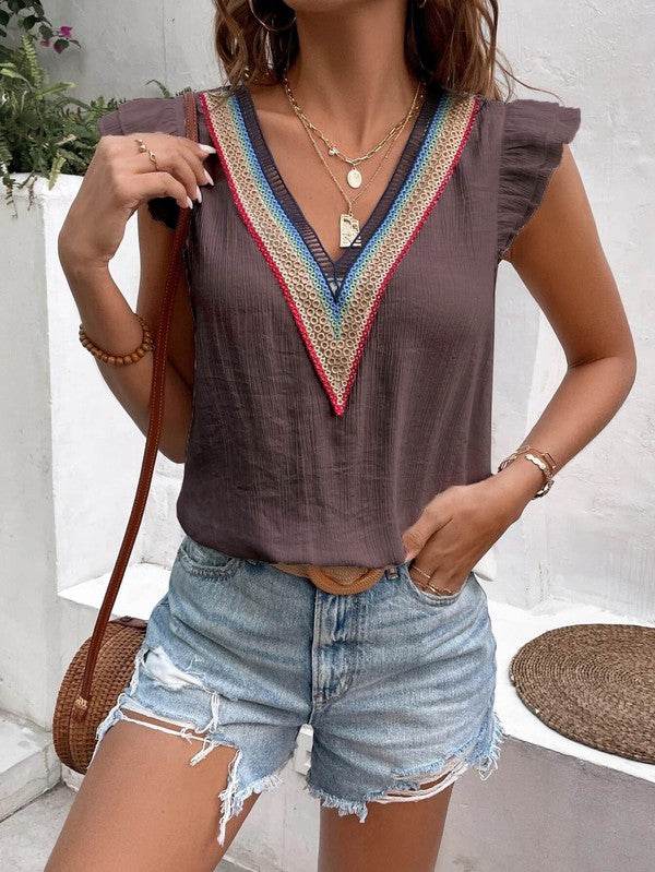 Ruffle Sleeve Top
