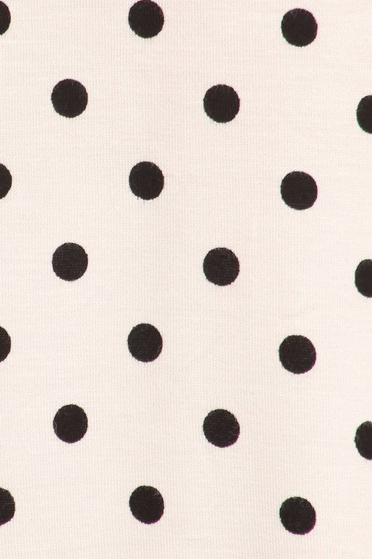Polka dot print short sleeve relaxed fit tunic