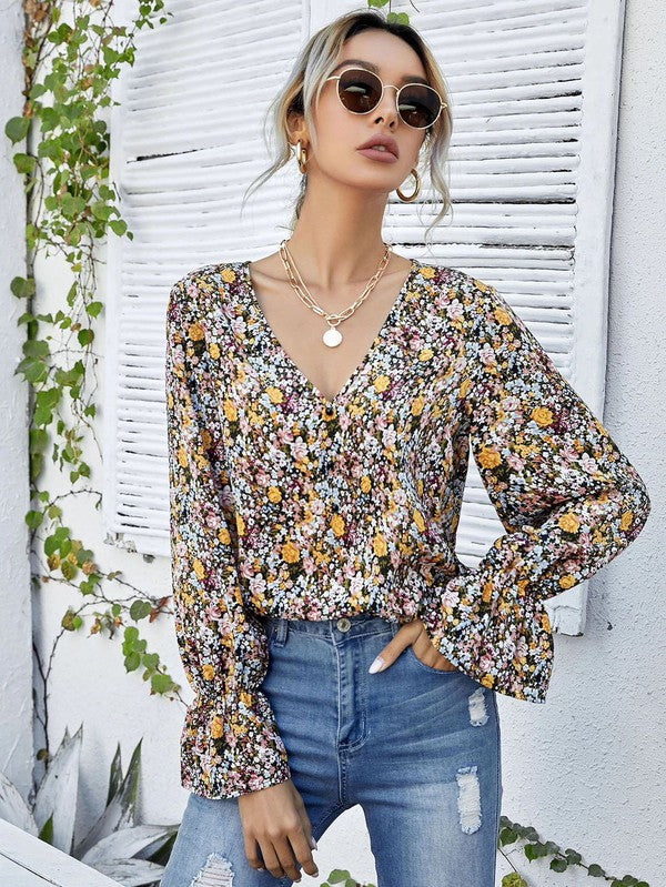 Long sleeve floral top