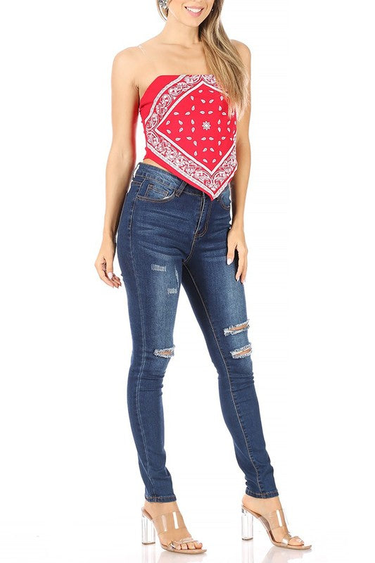 Paisley print, bandana top