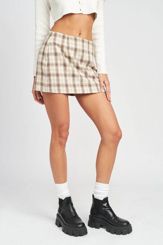 SQUARE PRINTED MINI SKIRT