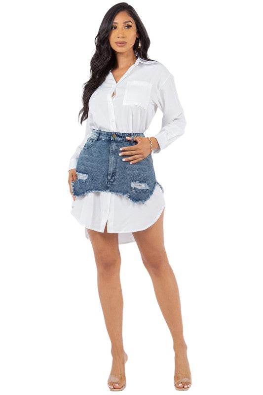WOMEN FASHION SHIRT DRESS