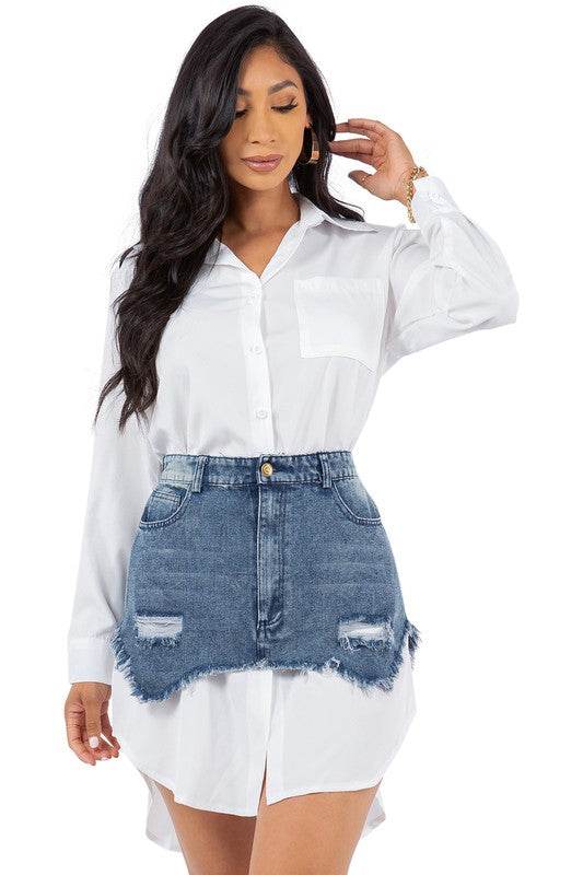 WOMEN FASHION SHIRT DRESS