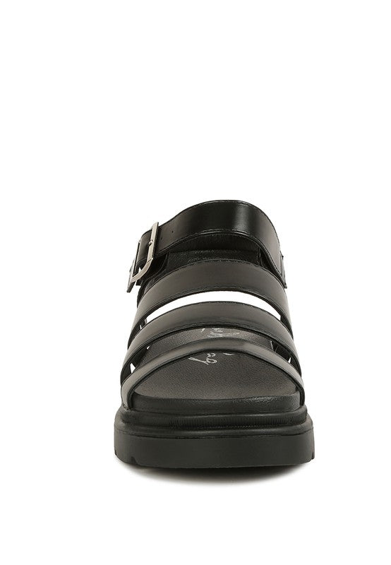 Belcher Faux Leather Gladiator Sandals