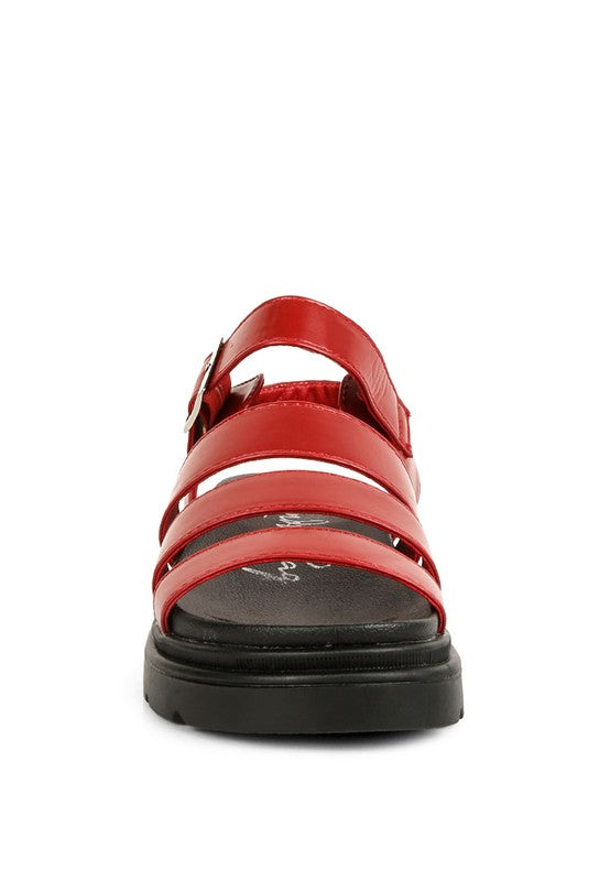 Belcher Faux Leather Gladiator Sandals