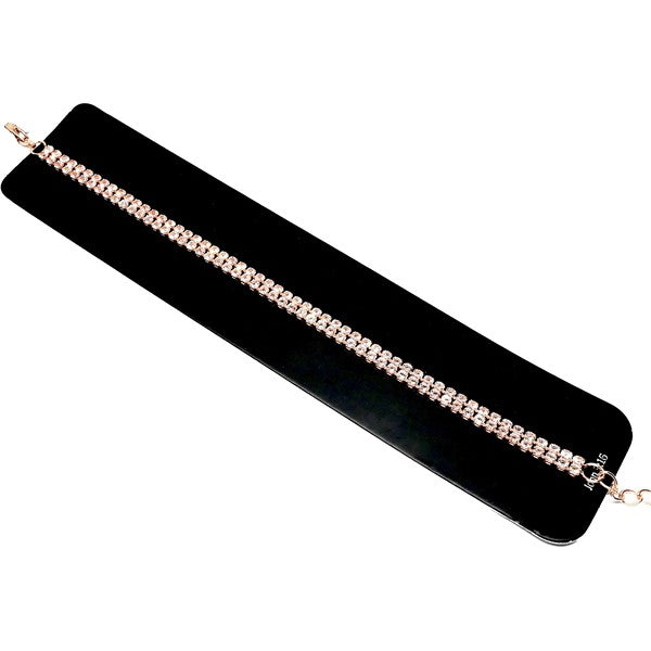 2.5mm 2 Fixed Row CZ Bracelet