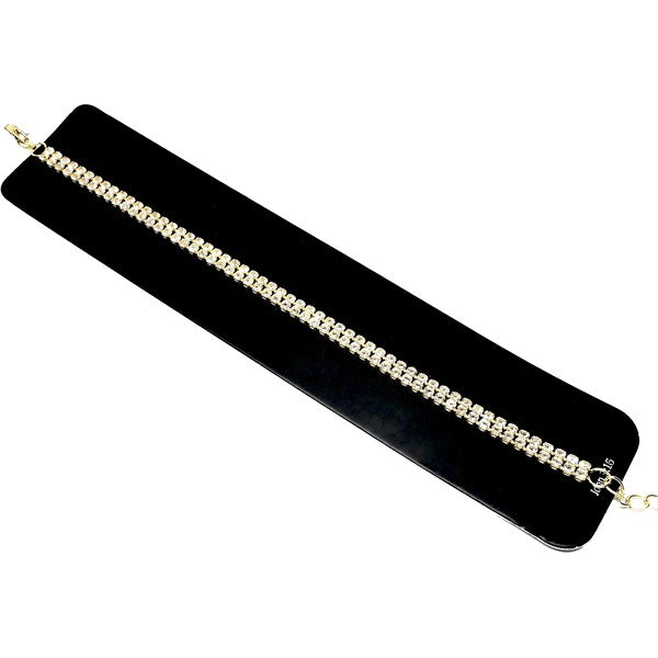 2.5mm 2 Fixed Row CZ Bracelet