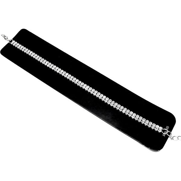 2.5mm 2 Fixed Row CZ Bracelet