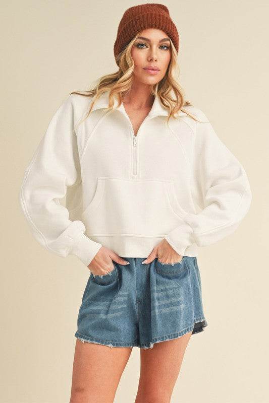 Dove Funnel Neck Half Zip