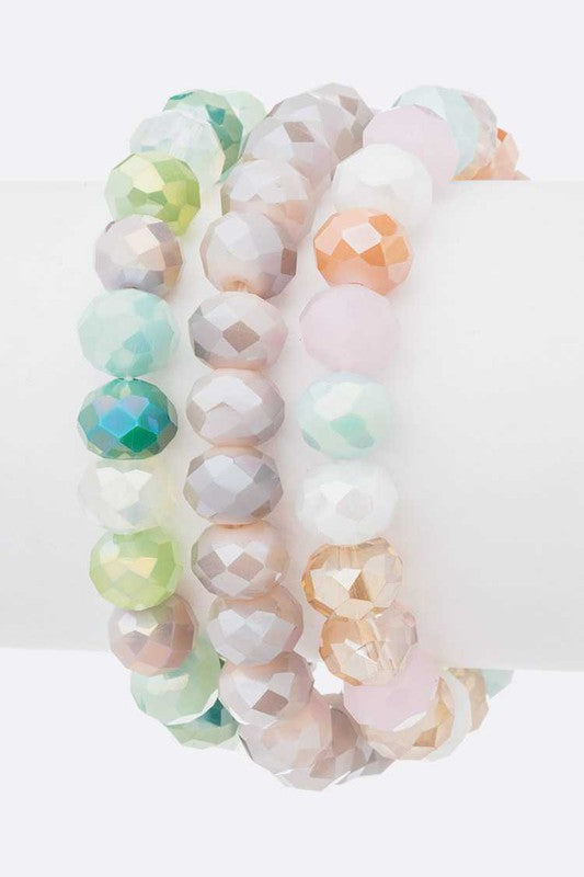 Mix Color Crystal Stretch Bracelet Set