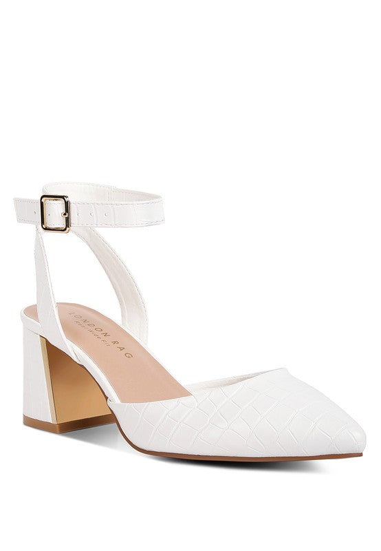 Hyatt Metallic Accent Block Heel Sandals