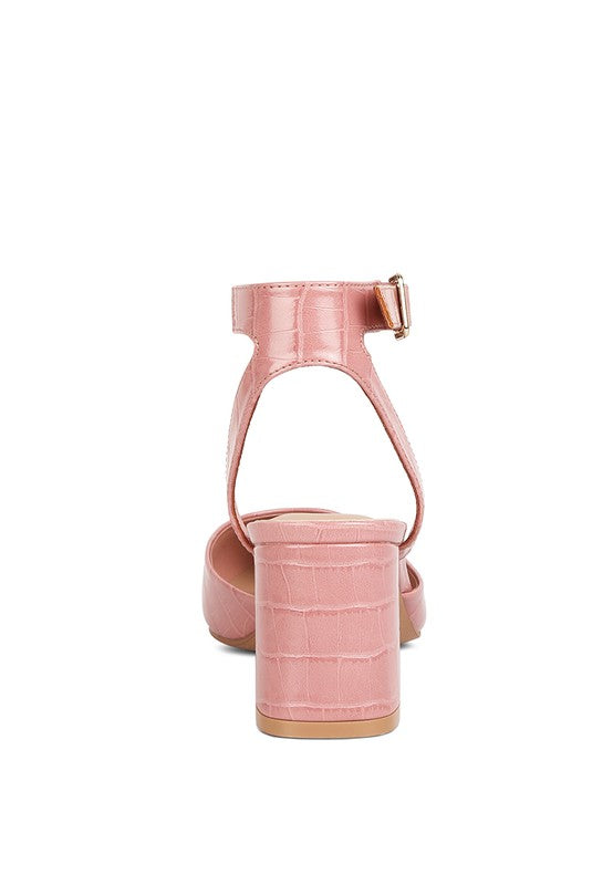 Hyatt Metallic Accent Block Heel Sandals