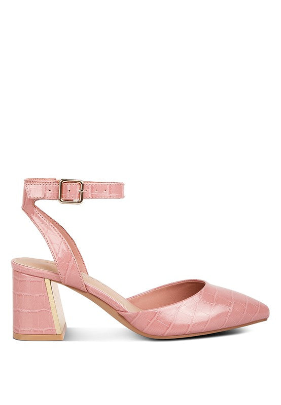 Hyatt Metallic Accent Block Heel Sandals