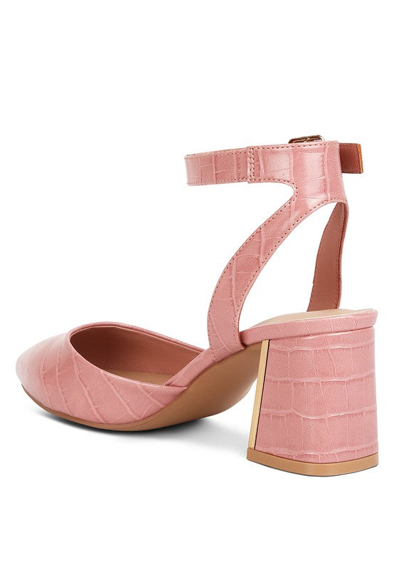 Hyatt Metallic Accent Block Heel Sandals