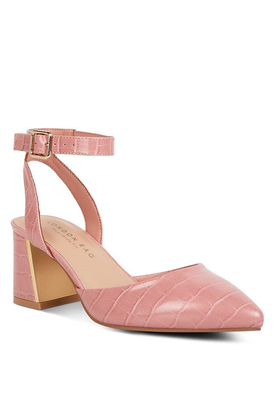 Hyatt Metallic Accent Block Heel Sandals