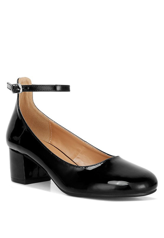 Debbie Ankle Strap Low Block Heel Sandals