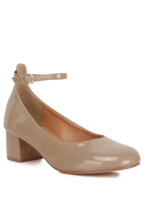 Debbie Ankle Strap Low Block Heel Sandals