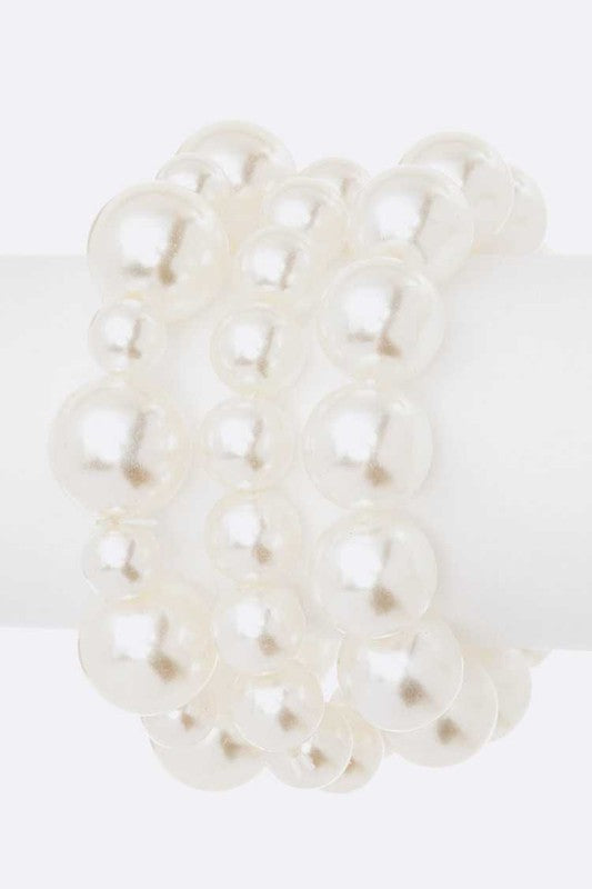 Mix Pearl Stretch Bracelet Set