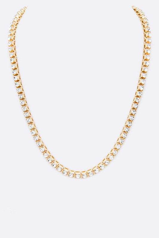18 Rhinestone Single Row Necklace