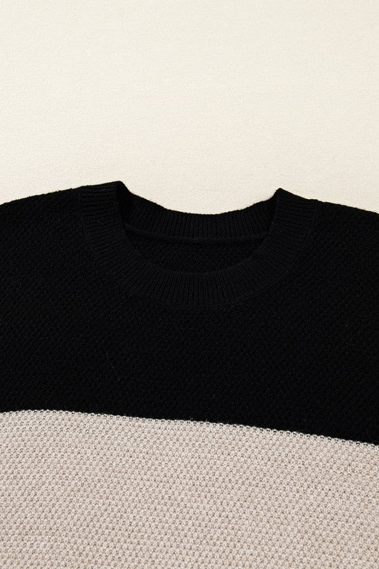 Colorblock Stripe Long Sleeve Sweater
