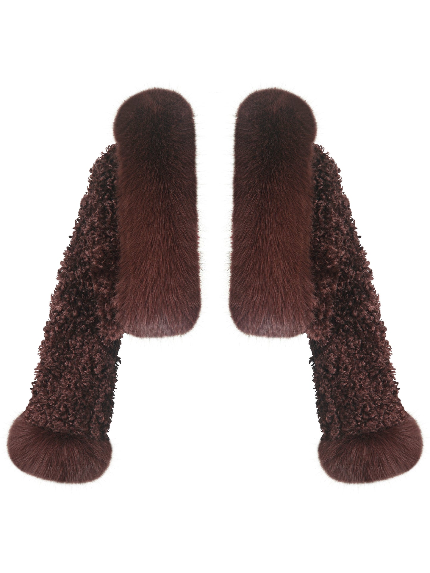 Kali Mahogany Cropped Vegan Shearling Fur Jacket