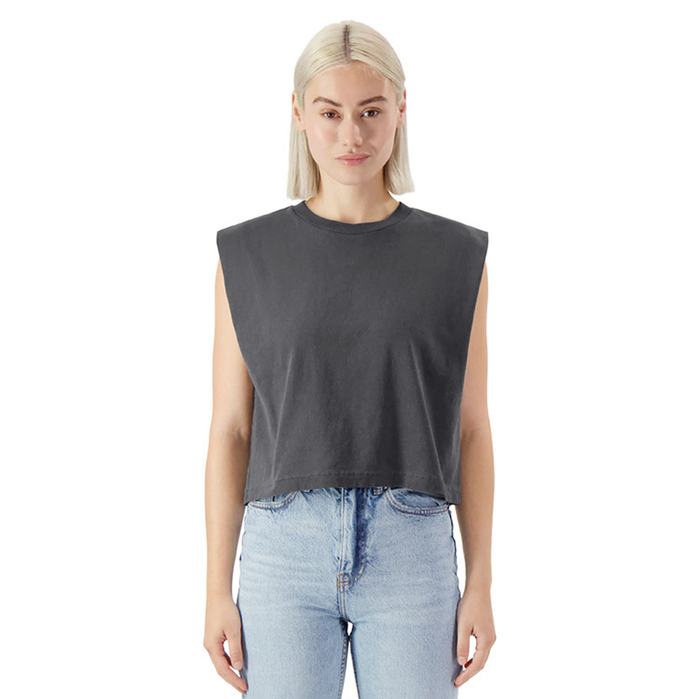 American Apparel Women's Garment Dyed Muscle Tank - faded black