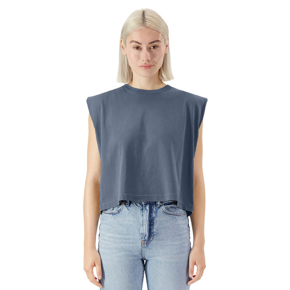 American Apparel Women's Garment Dyed Muscle Tank - faded navy