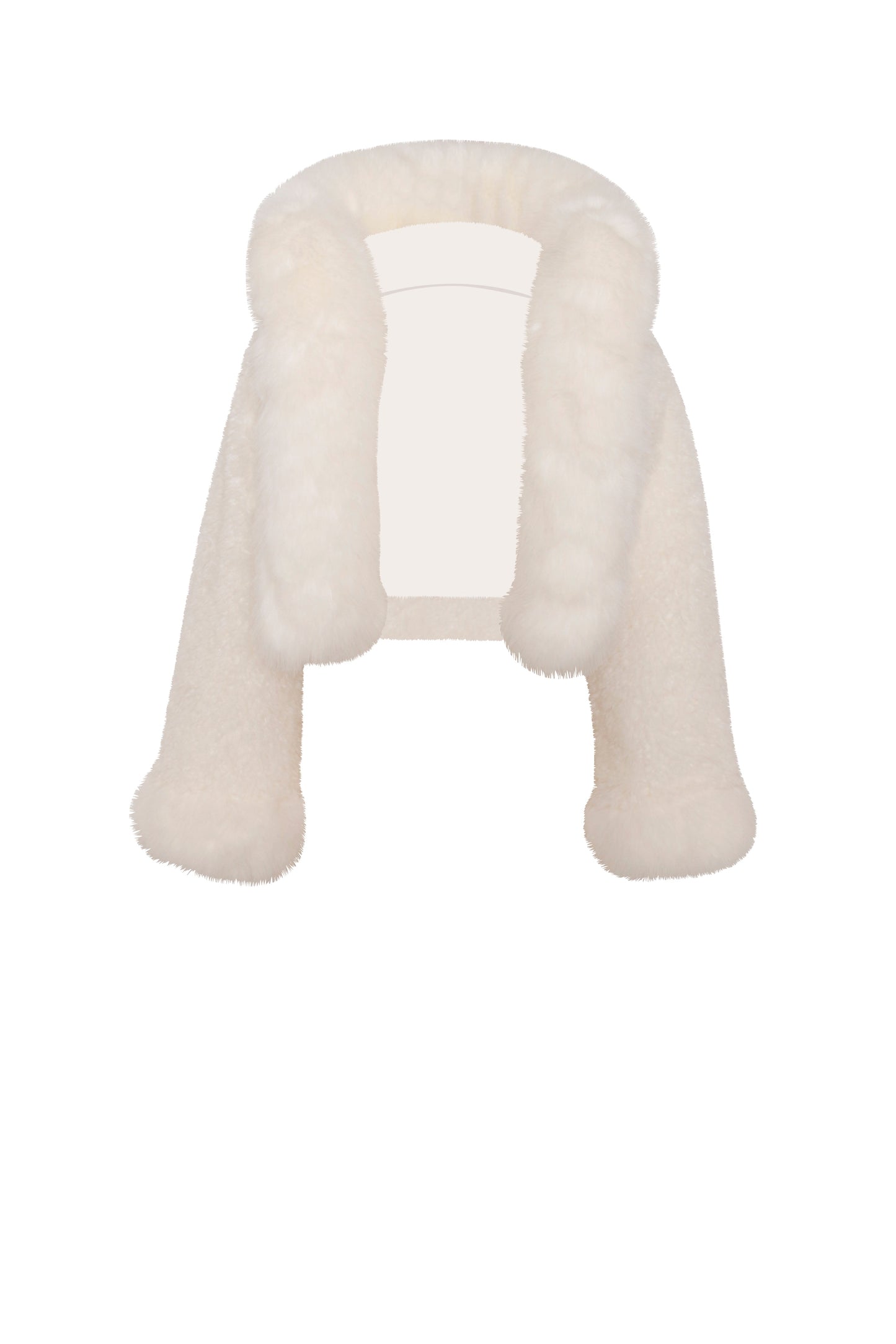Kali White Cropped Vegan Shearling Fur Jacket