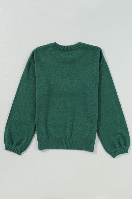 Christmas Merry Pearl Beaded Sweater