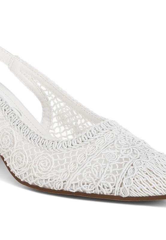 Tolina Woven Design Slingback Sandals