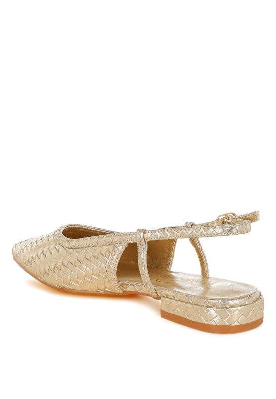 Kurina Metallic Woven Slingback Sandals