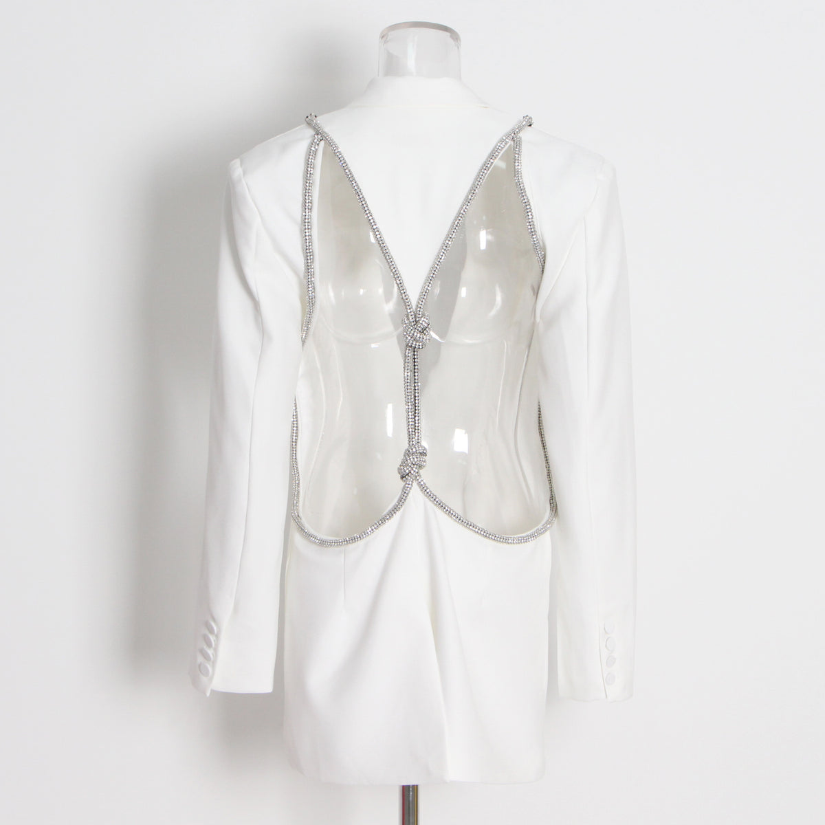 Large V-neck Backless Solid Color Small Suit