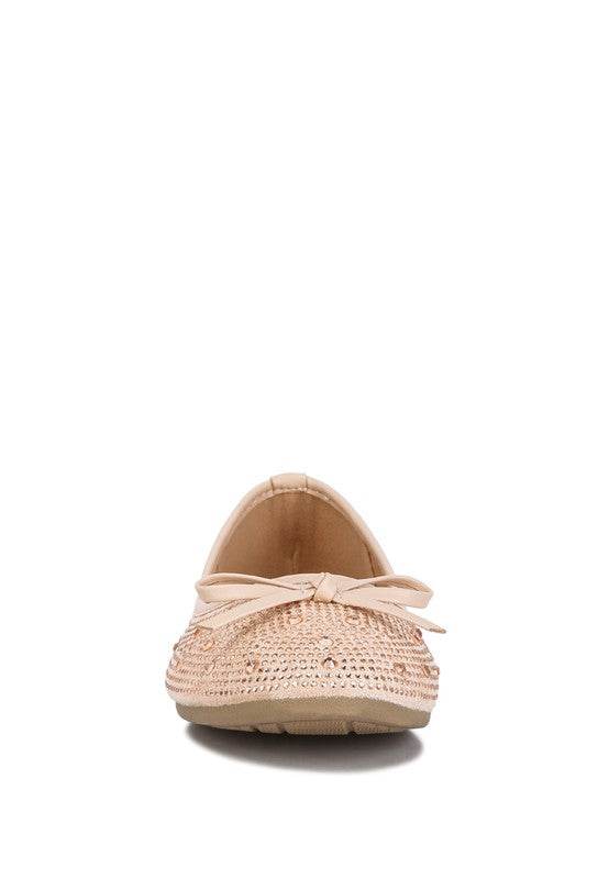 Hosana Rhinestones & Stud Embellished Ballet Flats