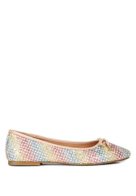 Harriet Glitter Faux Leather Flat Ballerinas