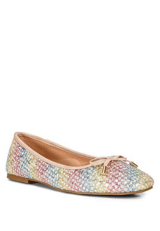Harriet Glitter Faux Leather Flat Ballerinas