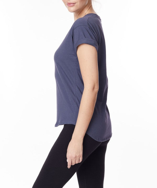 COTTON JERSEY V NECK ON HER DAY TOP