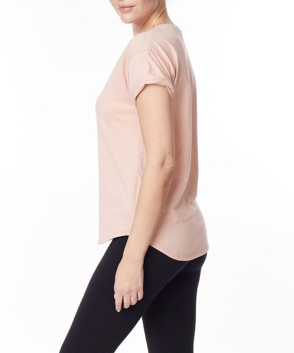 COTTON JERSEY V NECK ON HER DAY TOP