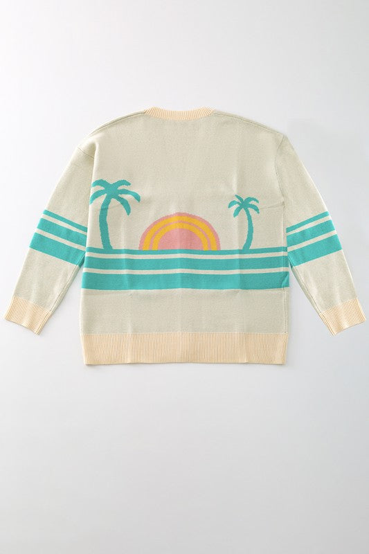 Ocean sunset knit cardigan