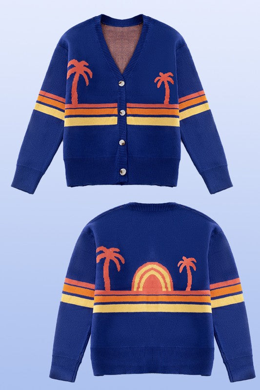 Ocean sunset knit cardigan