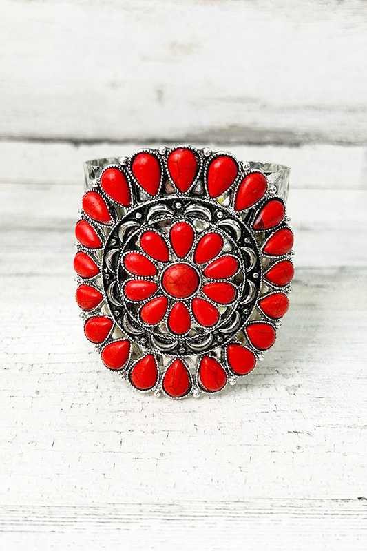 Oversize Round Natural Stone Bangle